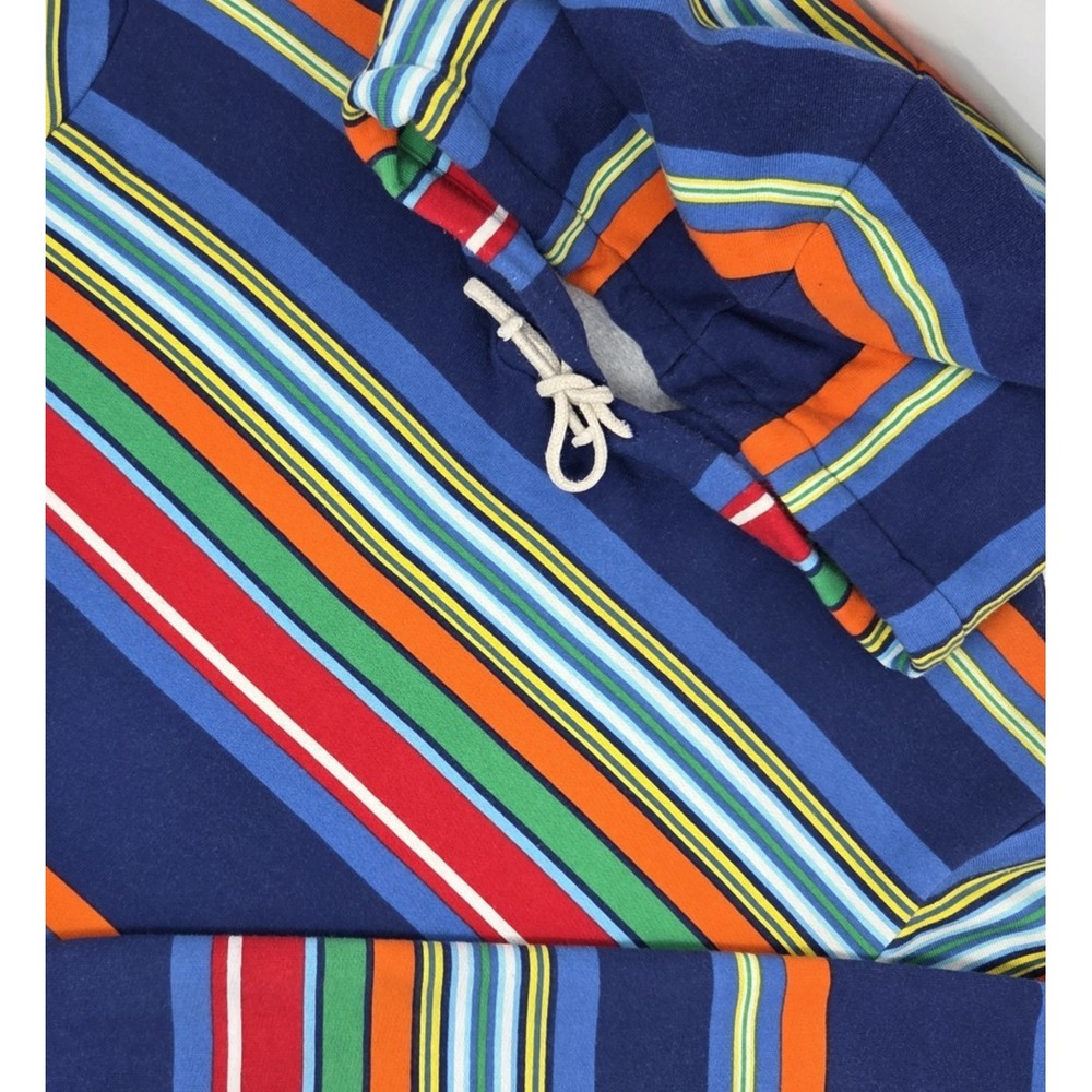 Polo Ralph Lauren Striped Fleece Hoodie Sweatshirt Men's XXL Multicolor EUC